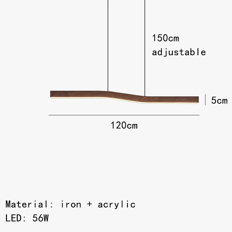 Lampe Suspendue Intensité et Fil Réglables en Imitation Bois et Métal - Minimaliste | Marco Lucetti