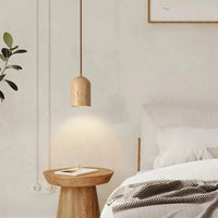 Lampe Suspendue Japonordic Rétro. | Marco Lucetti Travertin jaune / Dia100xH150MM / 6-10W | Blanc chaud