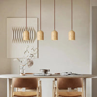 Lampe Suspendue Japonordic Rétro. | Marco Lucetti Travertin jaune / Dia100xH150MM / 6-10W | Blanc chaud