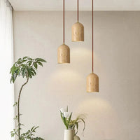 Lampe Suspendue Japonordic Rétro. | Marco Lucetti Travertin jaune / Dia100xH150MM / 6-10W | Blanc chaud