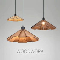 Lampe suspendue LED bois Wabi-Sabi 2022 | Marco Lucetti