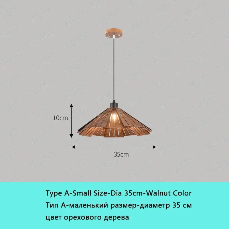 Lampe suspendue LED bois Wabi-Sabi 2022 | Marco Lucetti A D35cm coloris Noyer / Lumière chaude