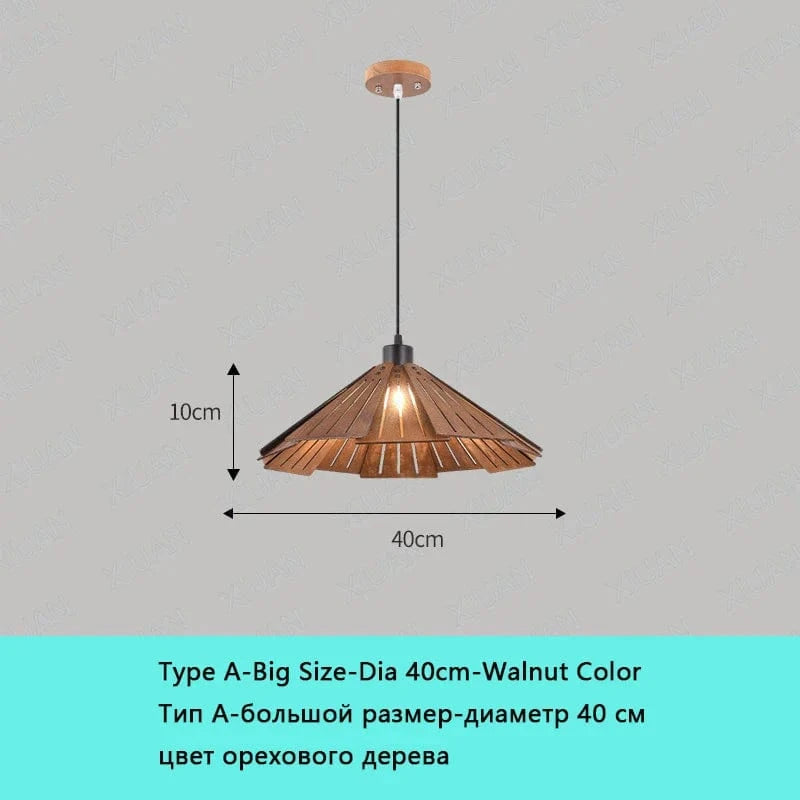 Lampe suspendue LED bois Wabi-Sabi 2022 | Marco Lucetti A D40cm coloris Noyer / Lumière chaude