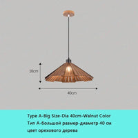 Lampe suspendue LED bois Wabi-Sabi 2022 | Marco Lucetti A D40cm coloris Noyer / Lumière chaude