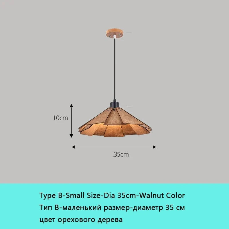 Lampe suspendue LED bois Wabi-Sabi 2022 | Marco Lucetti B D35cm Couleur noyer / Lumière chaude