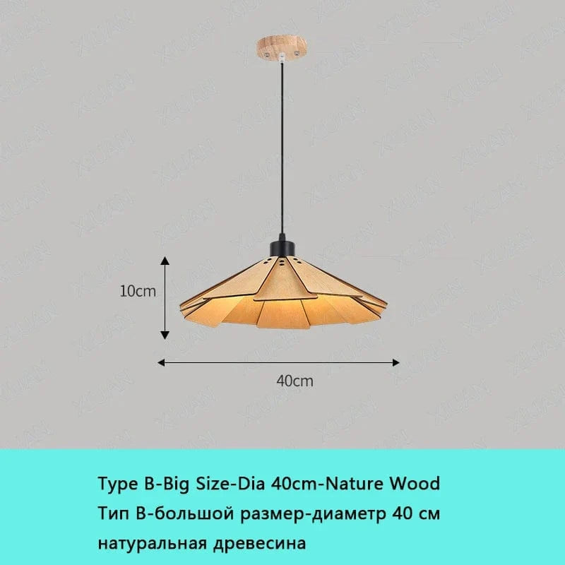 Lampe suspendue LED bois Wabi-Sabi 2022 | Marco Lucetti B D40cm Bois naturel / Lumière chaude