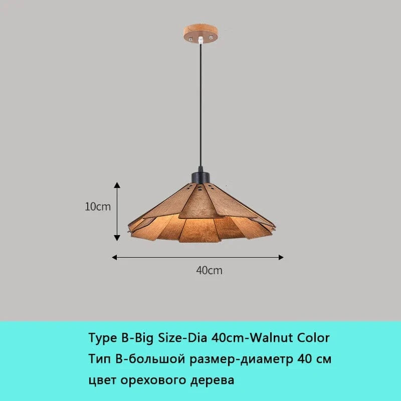 Lampe suspendue LED bois Wabi-Sabi 2022 | Marco Lucetti B D40cm Couleur noyer / Lumière chaude