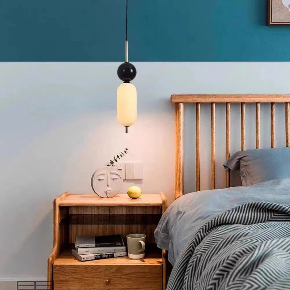 Lampe suspendue LED en acrylique style marbre naturel, cordon ajustable | Marco Lucetti