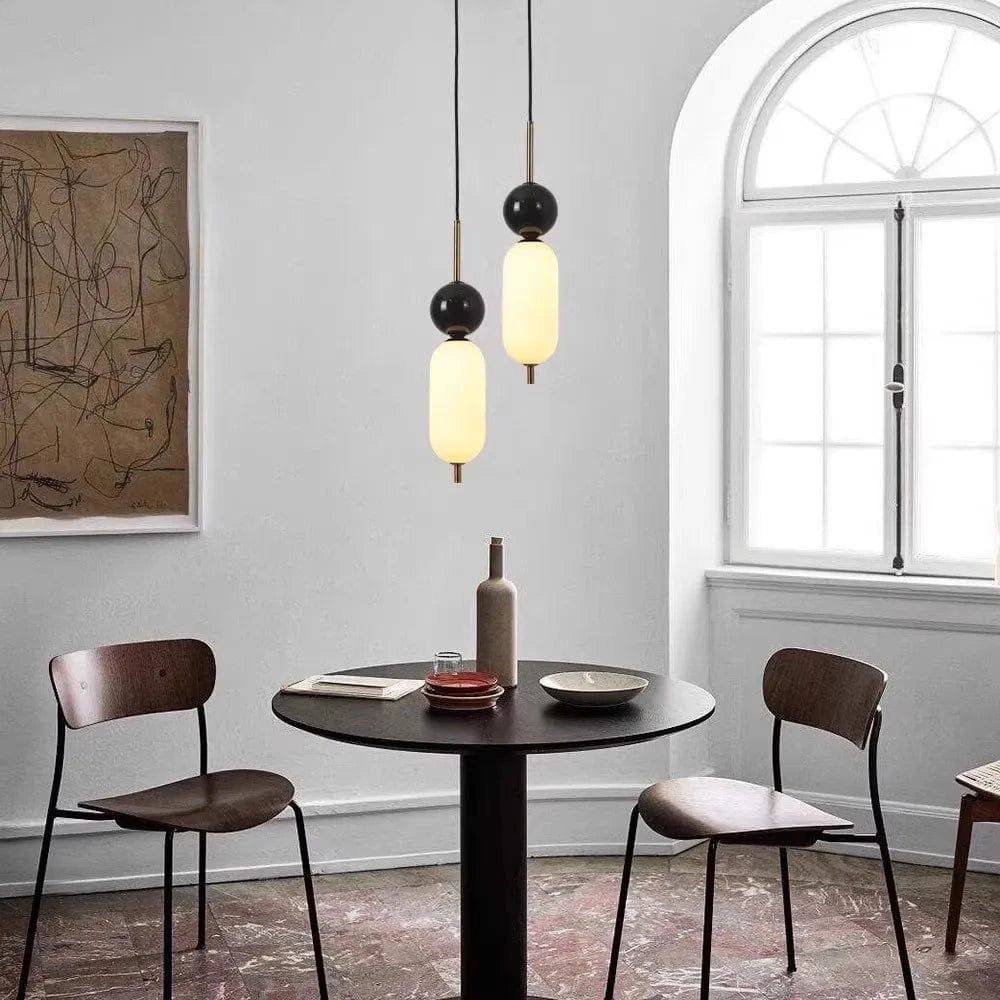Lampe suspendue LED en acrylique style marbre naturel, cordon ajustable | Marco Lucetti