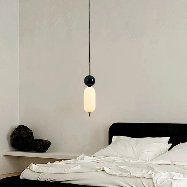 Lampe suspendue LED en acrylique style marbre naturel, cordon ajustable | Marco Lucetti