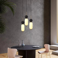 Lampe suspendue LED en acrylique style marbre naturel, cordon ajustable | Marco Lucetti