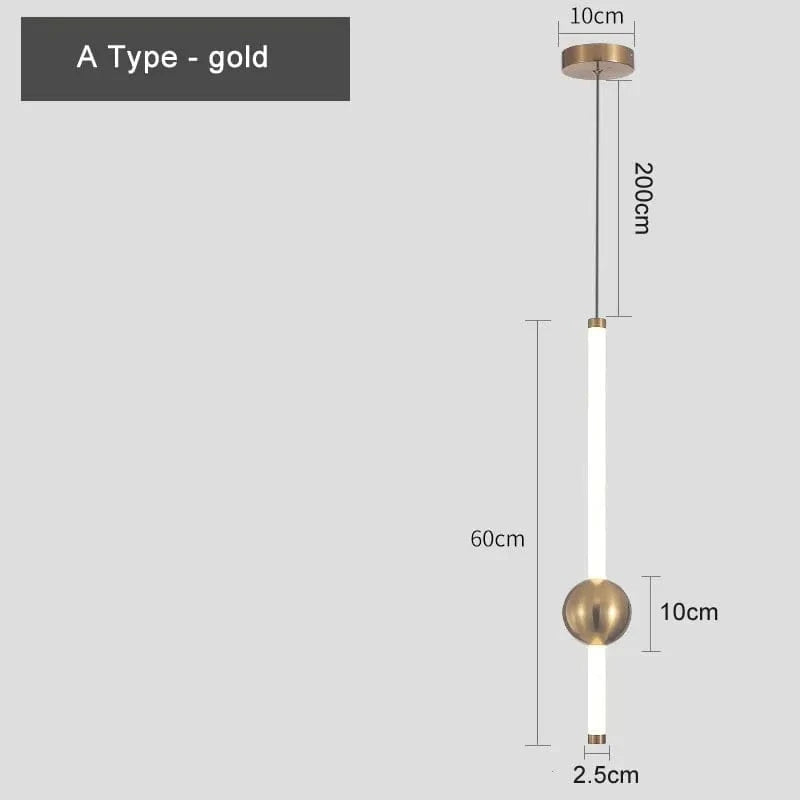 Lampe suspendue LED en aluminium et acrylique - Design Moderne | Marco Lucetti Or de type A / 8-15W / Blanc chaud | CHINE