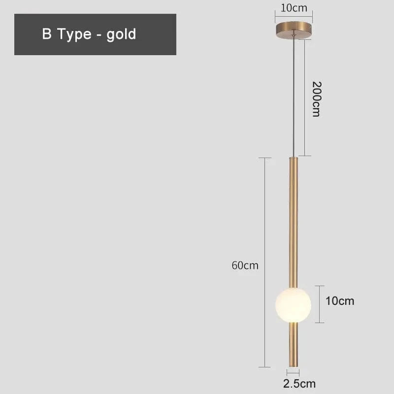Lampe suspendue LED en aluminium et acrylique - Design Moderne | Marco Lucetti Or de type B / 8-15W / Blanc chaud | CHINE