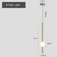 Lampe suspendue LED en aluminium et acrylique - Design Moderne | Marco Lucetti Or de type B / 8-15W / Blanc chaud | CHINE