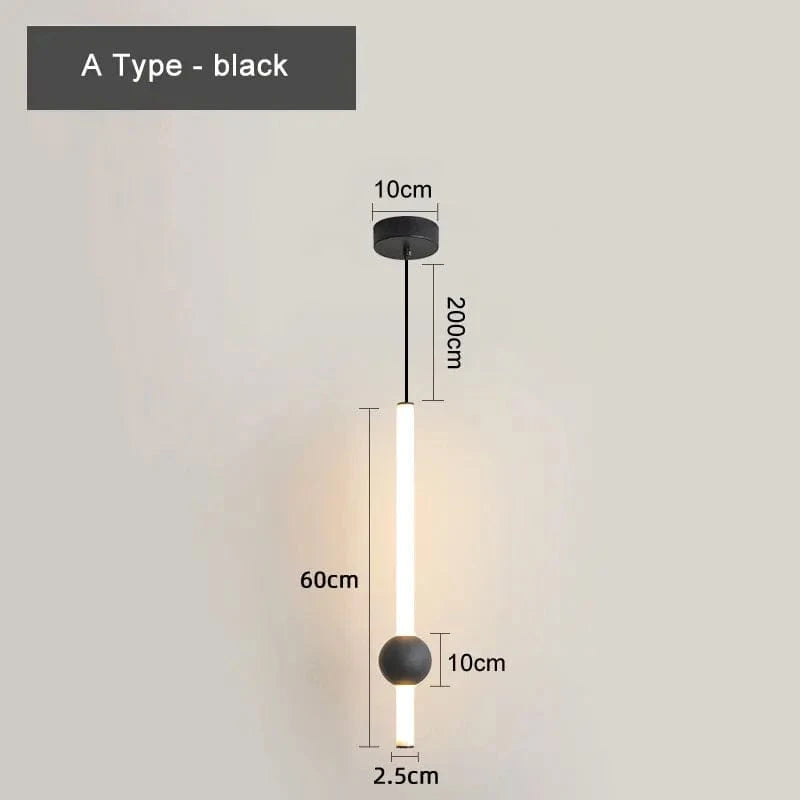Lampe suspendue LED en aluminium et acrylique - Design Moderne | Marco Lucetti Type A noir / 8-15W / Blanc chaud | CHINE