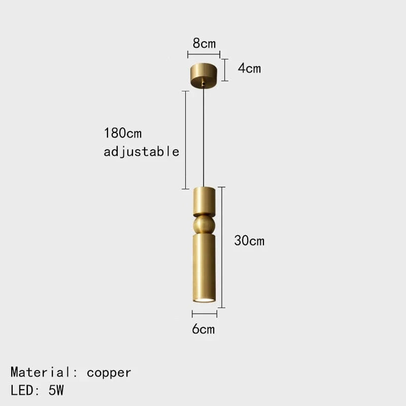 Lampe suspendue LED en laiton pour bar moderne - Livraison directe | Marco Lucetti B / 3 modifiables