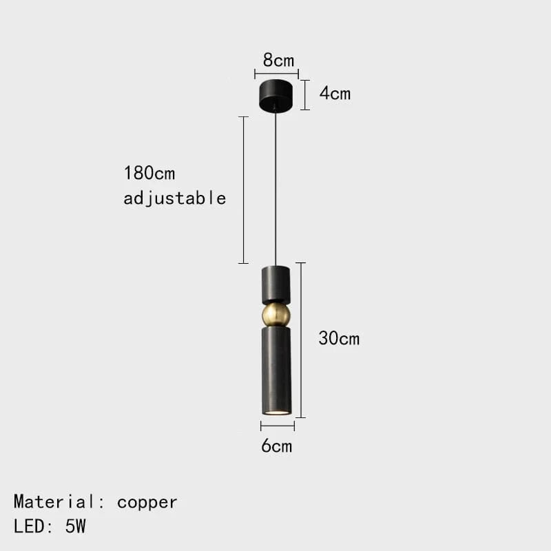 Lampe suspendue LED en laiton pour bar moderne - Livraison directe | Marco Lucetti C / 3 modifiables