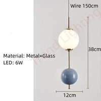 Lampe suspendue LED en verre - Fil réglable - Blanc neutre (4000K) | Marco Lucetti 2 balles-B / Lumière naturelle 4000K