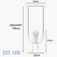 Lampe suspendue LED Homme Araignée pour Loft Chambre d'Enfants et Café Bar | Marco Lucetti