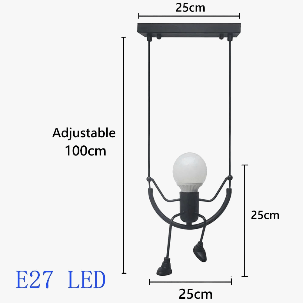 Lampe suspendue LED Homme Araignée pour Loft Chambre d'Enfants et Café Bar | Marco Lucetti