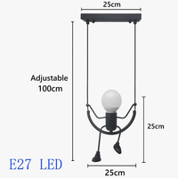 Lampe suspendue LED Homme Araignée pour Loft Chambre d'Enfants et Café Bar | Marco Lucetti