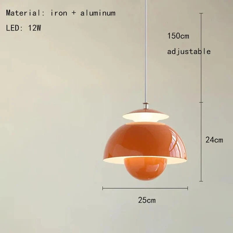 Lampe suspendue LED moderne en métal réglable avec livraison directe. | Marco Lucetti Orange / Blanc chaud