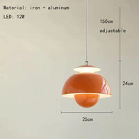 Lampe suspendue LED moderne en métal réglable avec livraison directe. | Marco Lucetti Orange / Blanc chaud