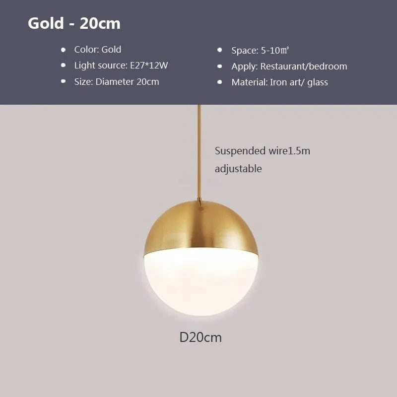 Lampe Suspendue LED Moderne | Marco Lucetti PL831 A Or 20cm / Blanc froid