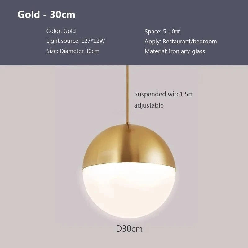 Lampe Suspendue LED Moderne | Marco Lucetti PL831 A Or 30cm / Blanc froid