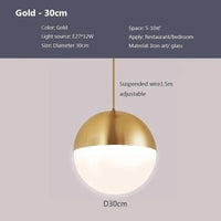 Lampe Suspendue LED Moderne | Marco Lucetti PL831 A Or 30cm / Blanc froid