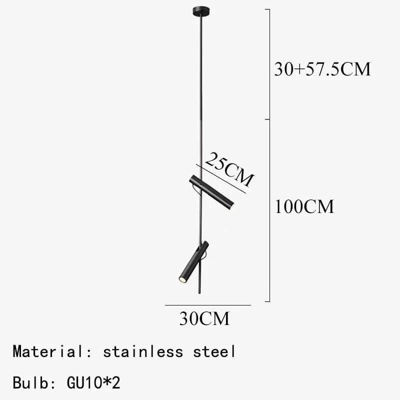 Lampe Suspendue LED Moderne Rotative avec 1/2/3 Têtes pour Intérieur - Luminaé | Marco Lucetti 2 lumières-acier / Lumière naturelle