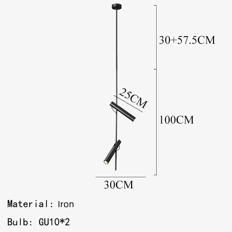 Lampe Suspendue LED Moderne Rotative avec 1/2/3 Têtes pour Intérieur - Luminaé | Marco Lucetti 2 lumières-fer / Blanc chaud