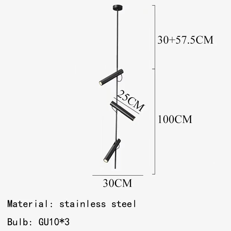 Lampe Suspendue LED Moderne Rotative avec 1/2/3 Têtes pour Intérieur - Luminaé | Marco Lucetti 3 lumières-acier / Blanc chaud