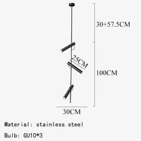Lampe Suspendue LED Moderne Rotative avec 1/2/3 Têtes pour Intérieur - Luminaé | Marco Lucetti 3 lumières-acier / Blanc chaud