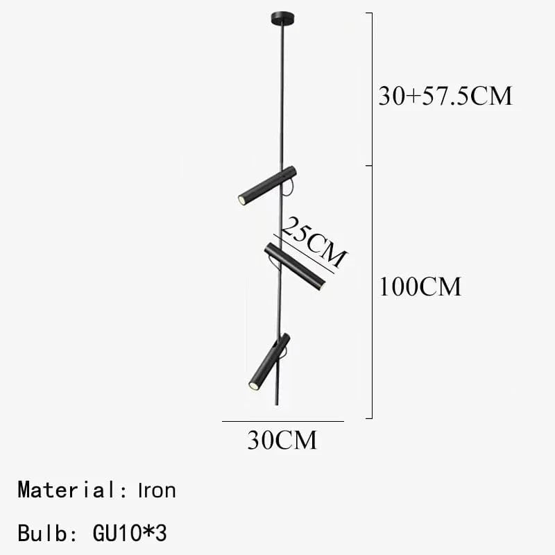 Lampe Suspendue LED Moderne Rotative avec 1/2/3 Têtes pour Intérieur - Luminaé | Marco Lucetti 3 lumières-fer / Blanc froid