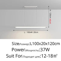 Lampe suspendue LED premium pour éclairer votre intérieur | Marco Lucetti Blanc 100cm / Intensité variable avec télécommande