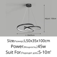 Lampe Suspendue LED QIYIMEI pour Bar et Cuisine - décoration intérieure | Marco Lucetti 3 couleurs pas de télécommande / A Noir 50cm 50w