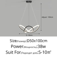 Lampe Suspendue LED QIYIMEI pour Bar et Cuisine - décoration intérieure | Marco Lucetti 3 couleurs pas de télécommande / B Noir 50cm 38w