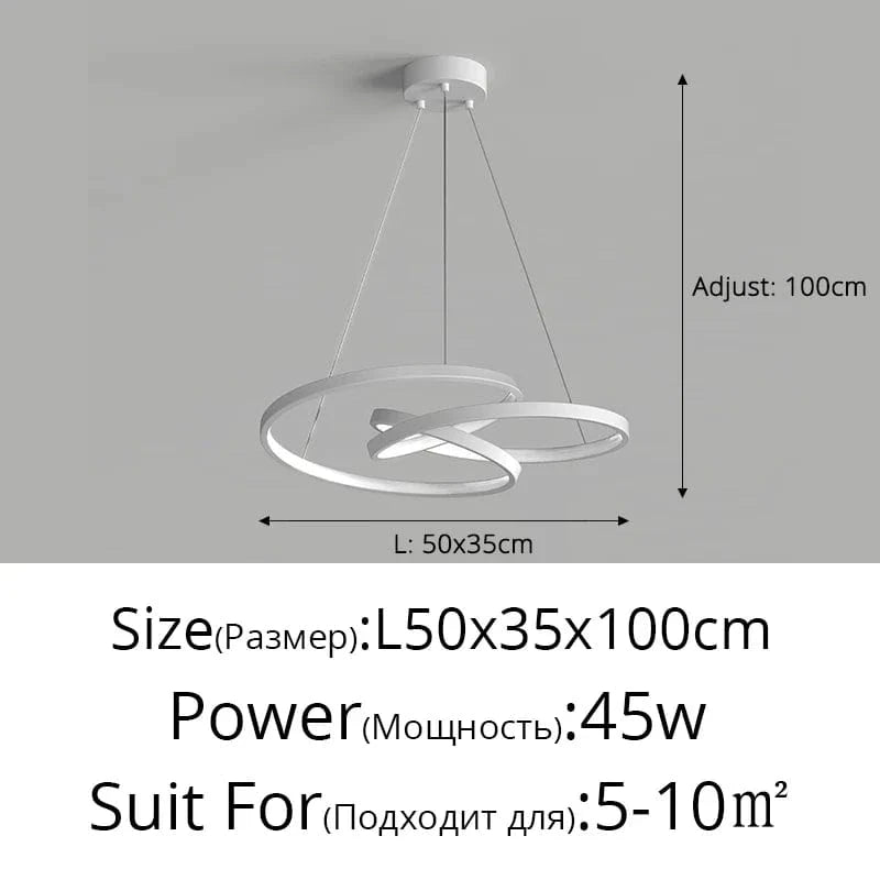 Lampe Suspendue LED QIYIMEI pour Bar et Cuisine - décoration intérieure | Marco Lucetti Intensité variable avec télécommande / A Blanc 50cm 50w