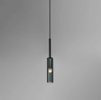 Lampe suspendue Loft en verre fumé cylindrique | Marco Lucetti