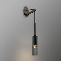 Lampe suspendue Loft en verre fumé cylindrique | Marco Lucetti