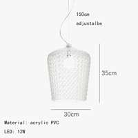 Lampe suspendue moderne en acrylique transparent pour tous vos espaces