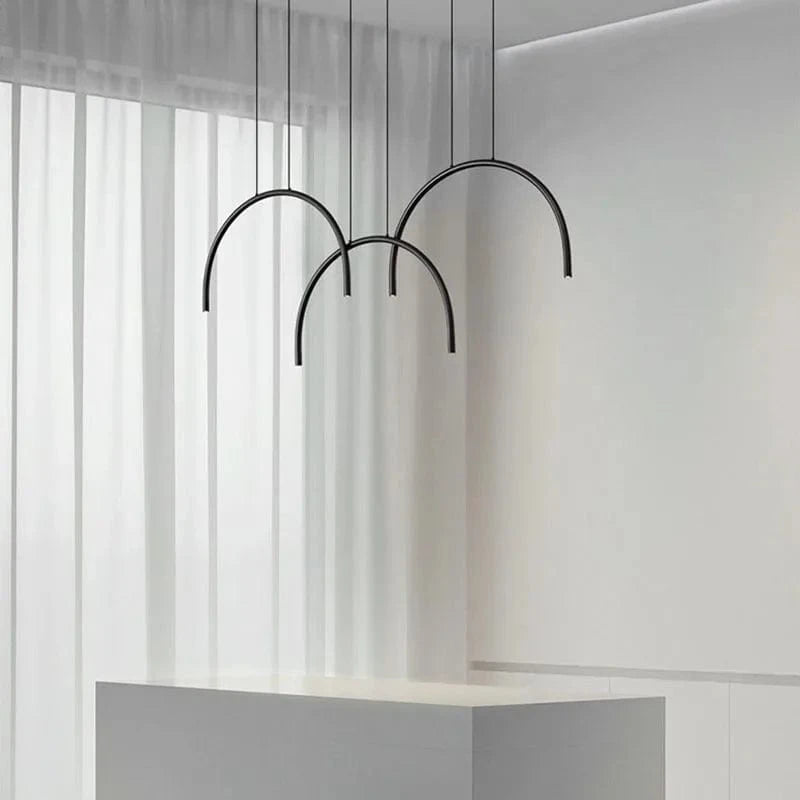 Lampe suspendue moderne en laiton noir doré avec LEDs ajustables | Marco Lucetti Or-6 lumières / 4000K