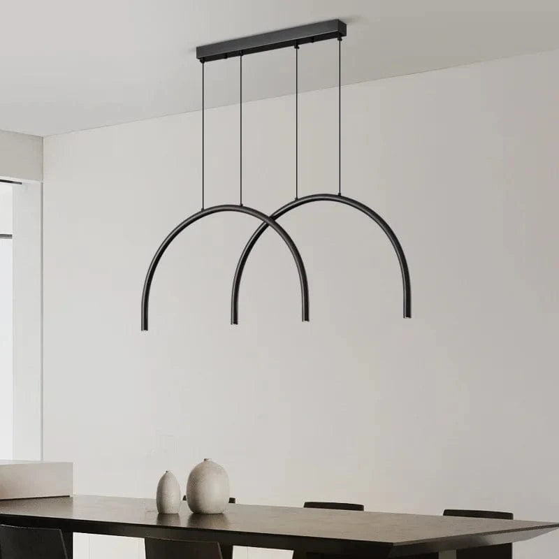 Lampe suspendue moderne en laiton noir doré avec LEDs ajustables | Marco Lucetti Or-6 lumières / 4000K
