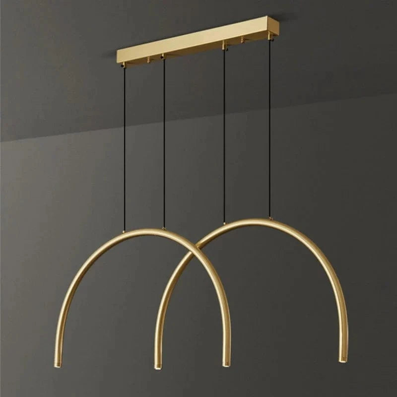 Lampe suspendue moderne en laiton noir doré avec LEDs ajustables | Marco Lucetti Or-6 lumières / 4000K
