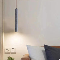 Lampe suspendue moderne en pierre naturelle et bois pour bar chic | Marco Lucetti