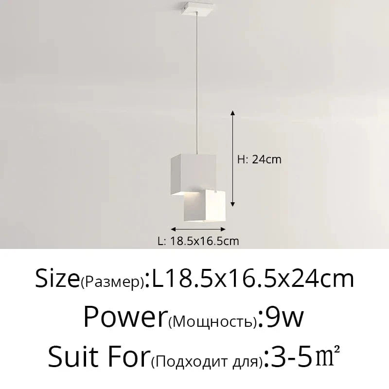 Lampe Suspendue Moderne et Simple pour Chambre à Coucher | Marco Lucetti Blanc L18,5x16cm 9W