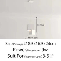 Lampe Suspendue Moderne et Simple pour Chambre à Coucher | Marco Lucetti Blanc L18,5x16cm 9W