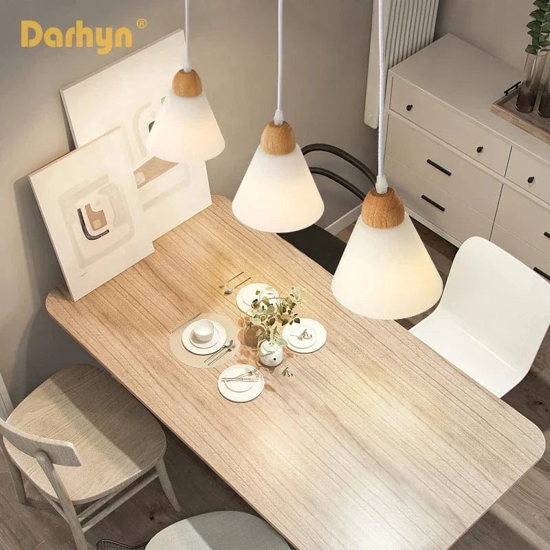 Lampe Suspendue Nordique en Bois et Verre Postmoderne en U - Style Scandinave | Marco Lucetti