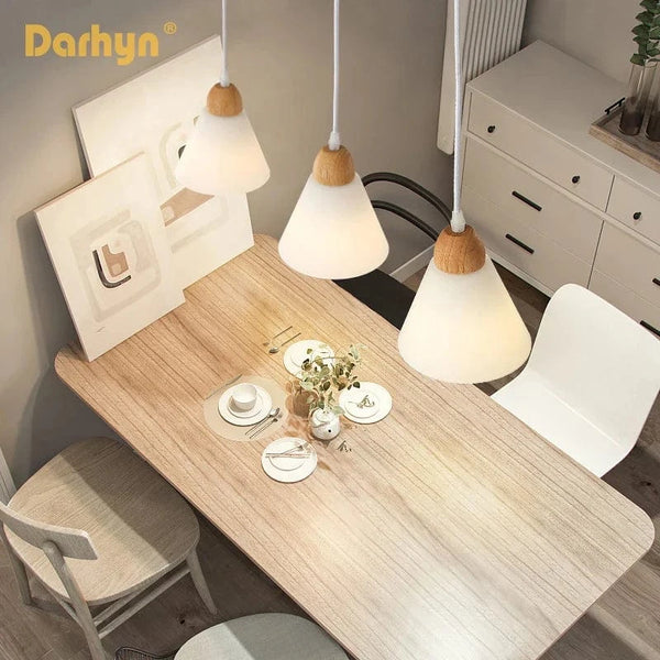 Lampe Suspendue Nordique en Bois et Verre Postmoderne en U - Style Scandinave | Marco Lucetti